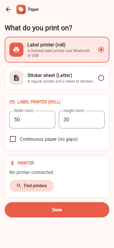 Choosing the paper